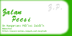 zalan pecsi business card